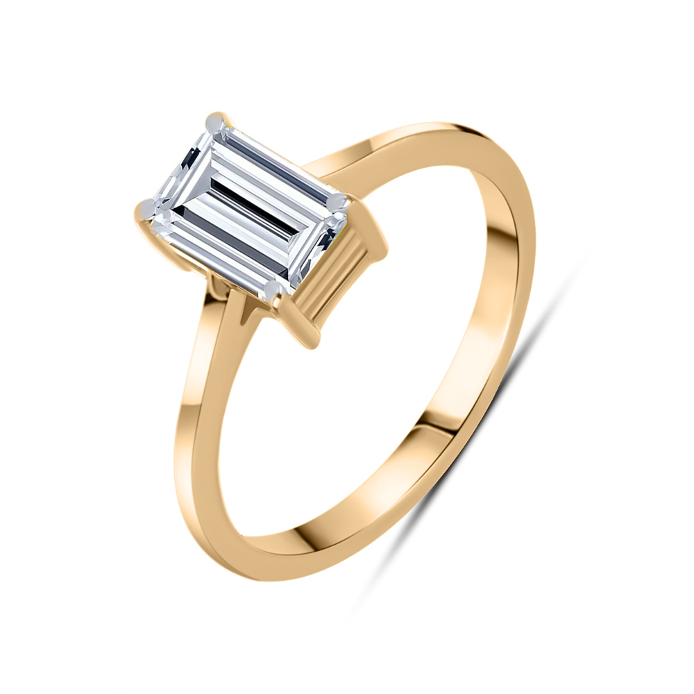 Inel din aur roz cu pietre Diamant crescut