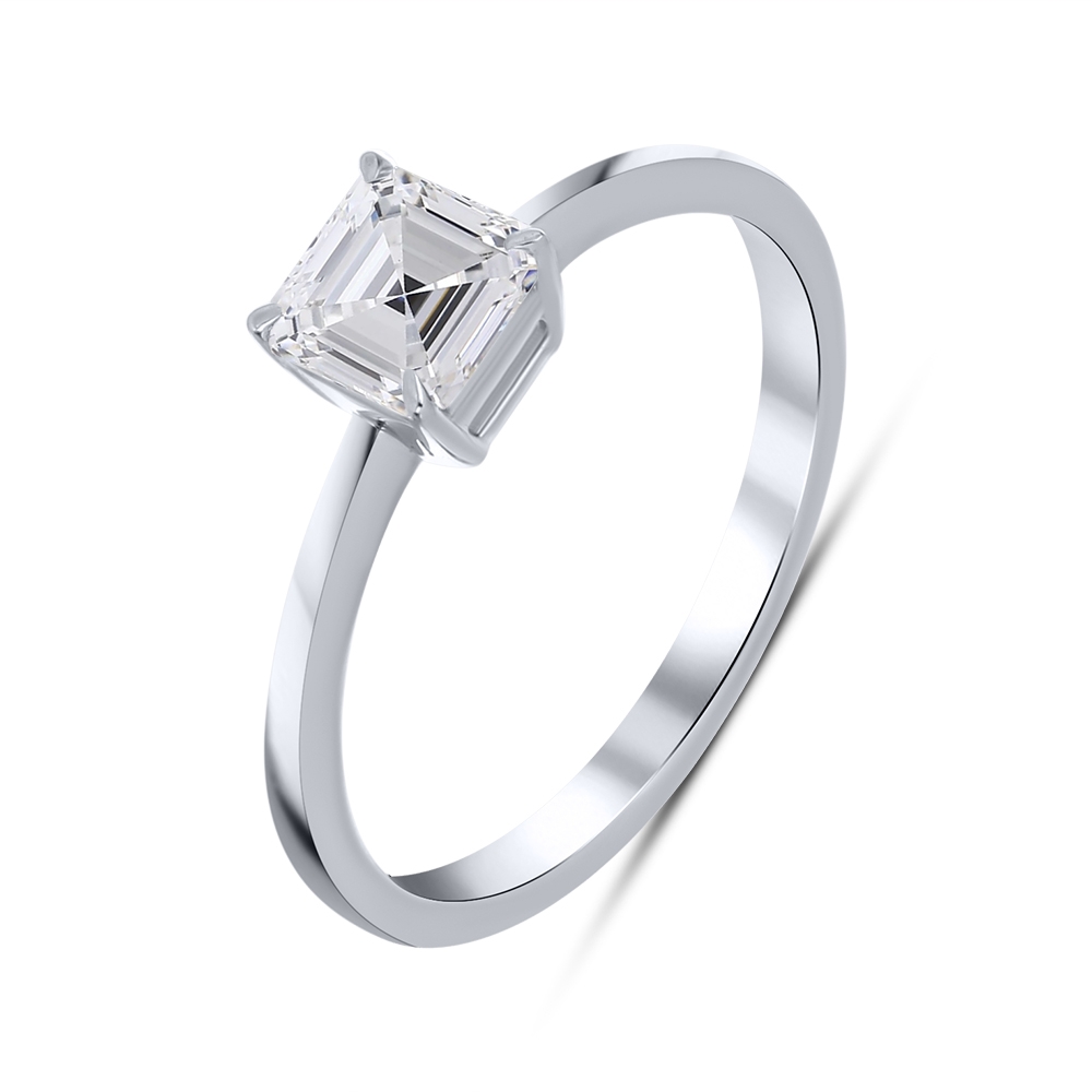 Inel din aur alb cu pietre Diamant crescut