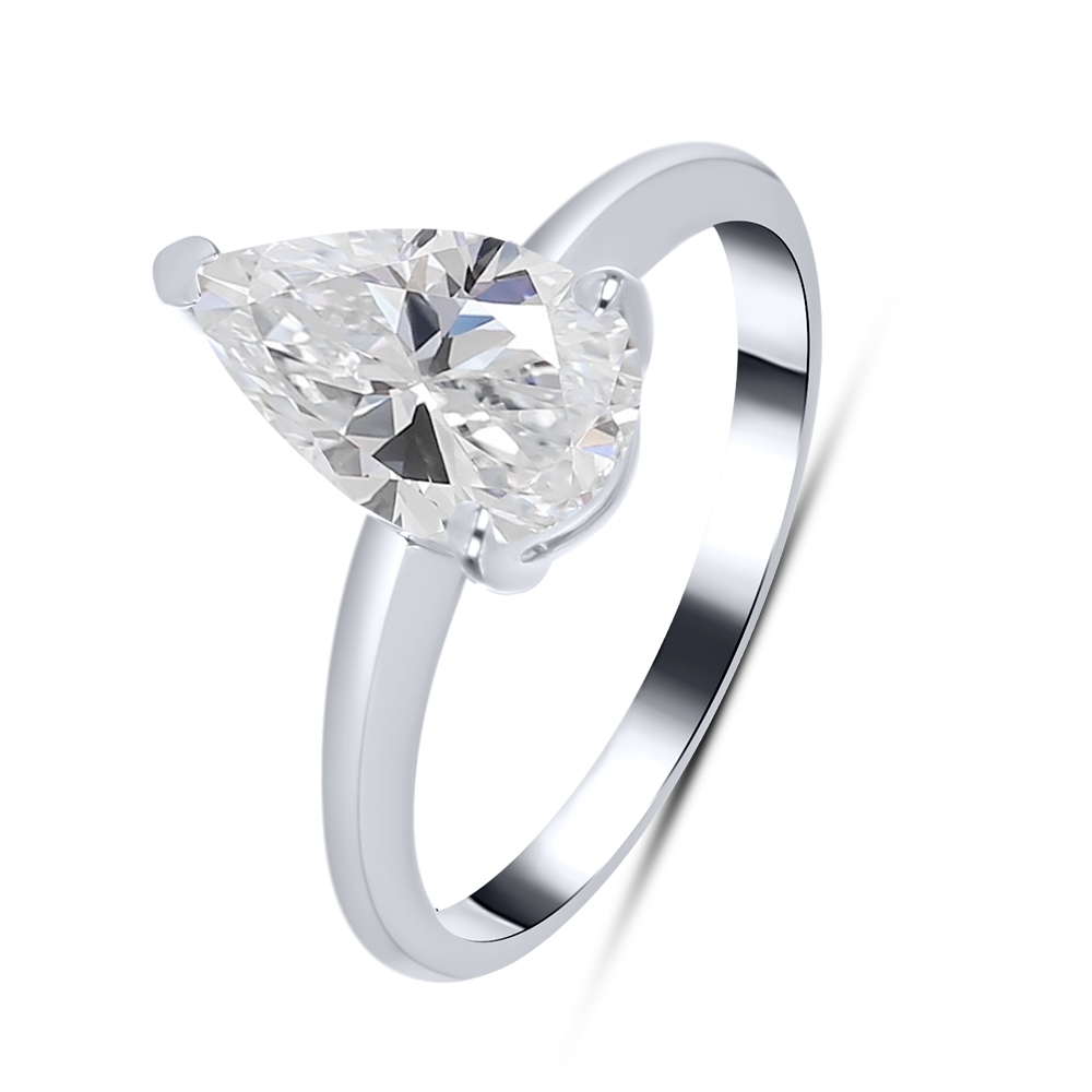 Inel din aur alb cu pietre Diamant crescut