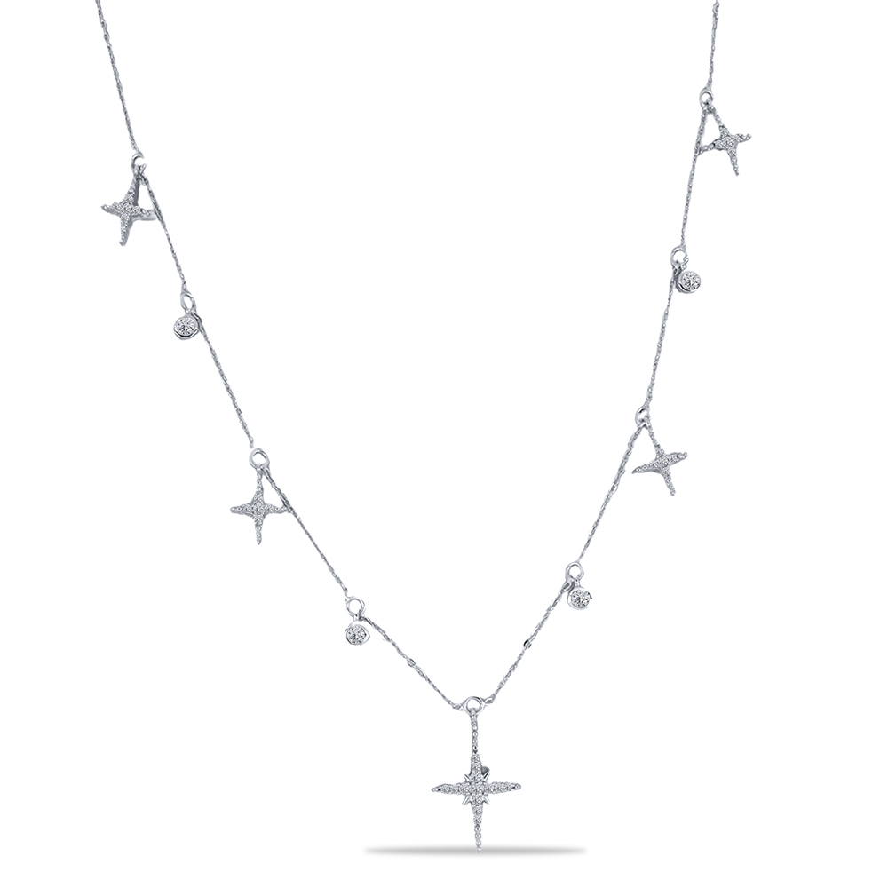 Colier din argint  cu pietre Cubic Zirconia Incolor