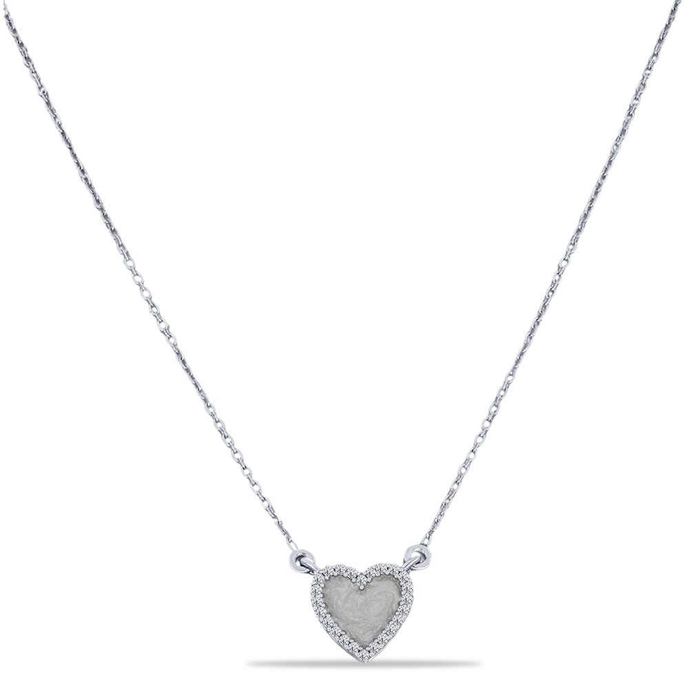 Colier din argint  cu pietre Cubic Zirconia Incolor, Finift
