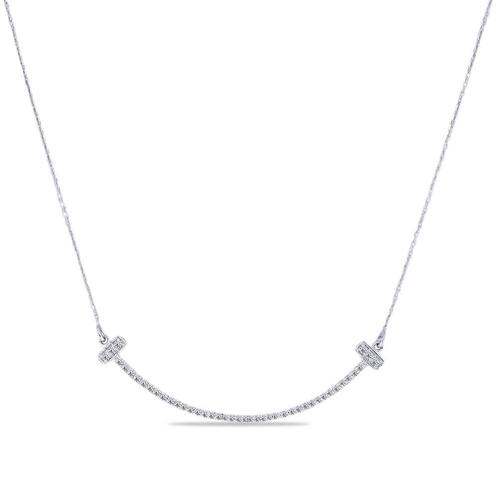 Colier din argint  cu pietre Cubic Zirconia Incolor