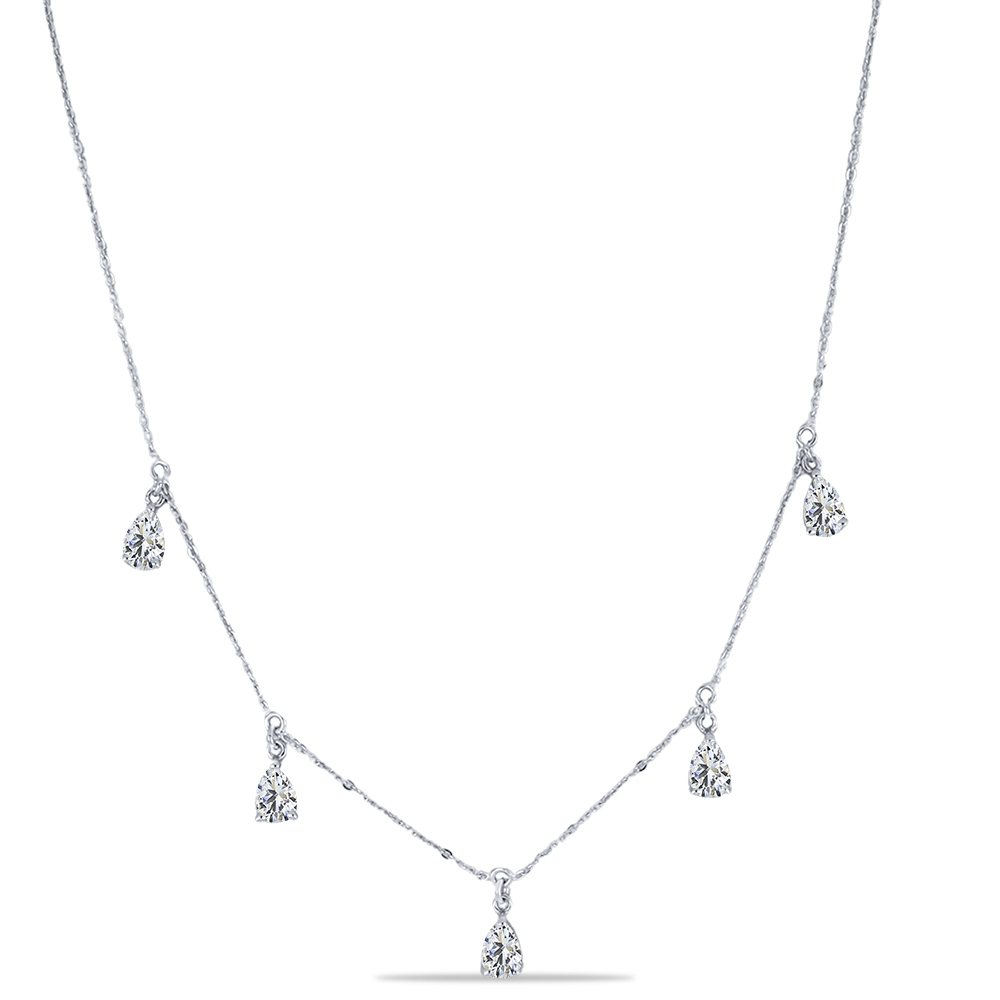 Colier din argint  cu pietre Cubic Zirconia Incolor