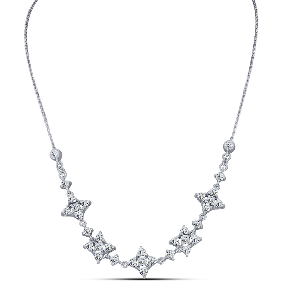 Colier din argint  cu pietre Cubic Zirconia Incolor