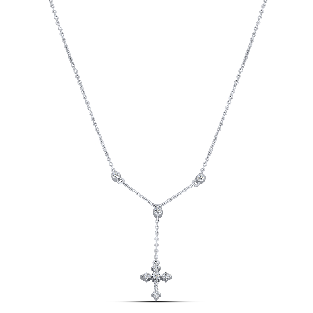Colier din argint  cu pietre Cubic Zirconia Incolor