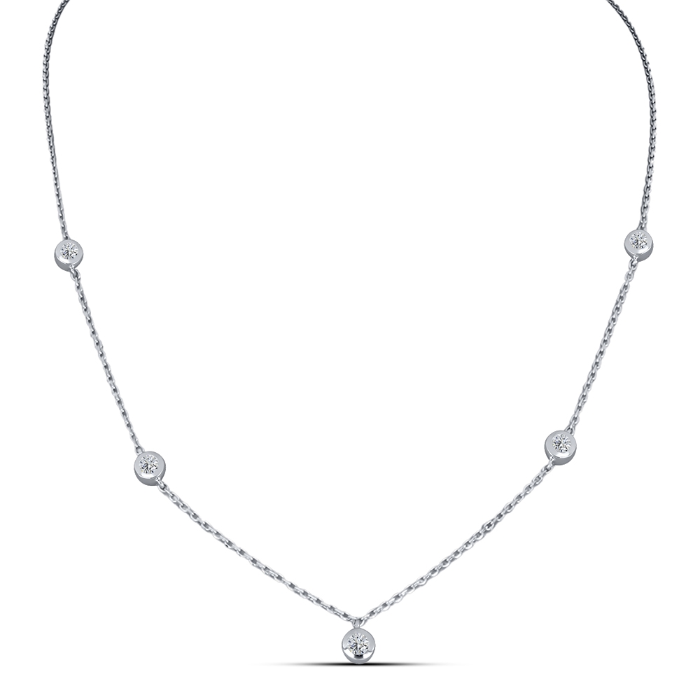 Colier din argint  cu pietre Cubic Zirconia Incolor