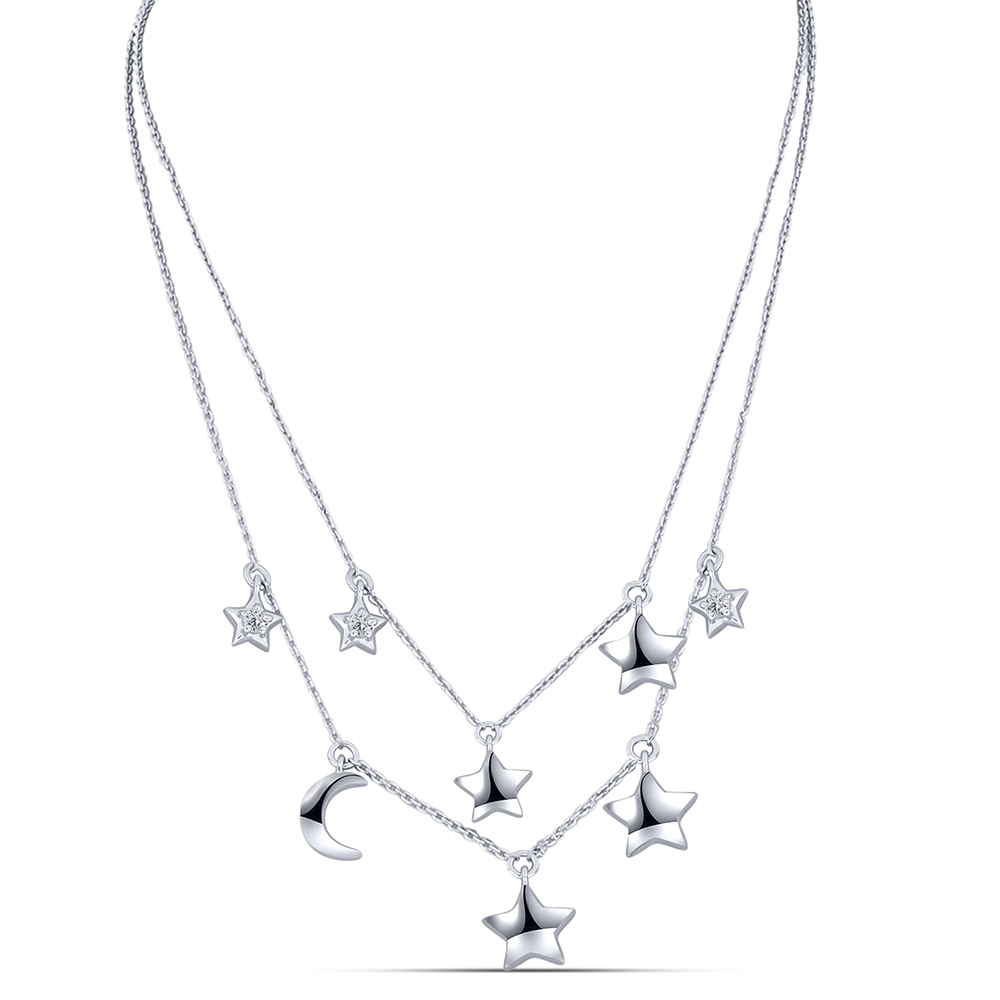 Colier din argint  cu pietre Cubic Zirconia Incolor