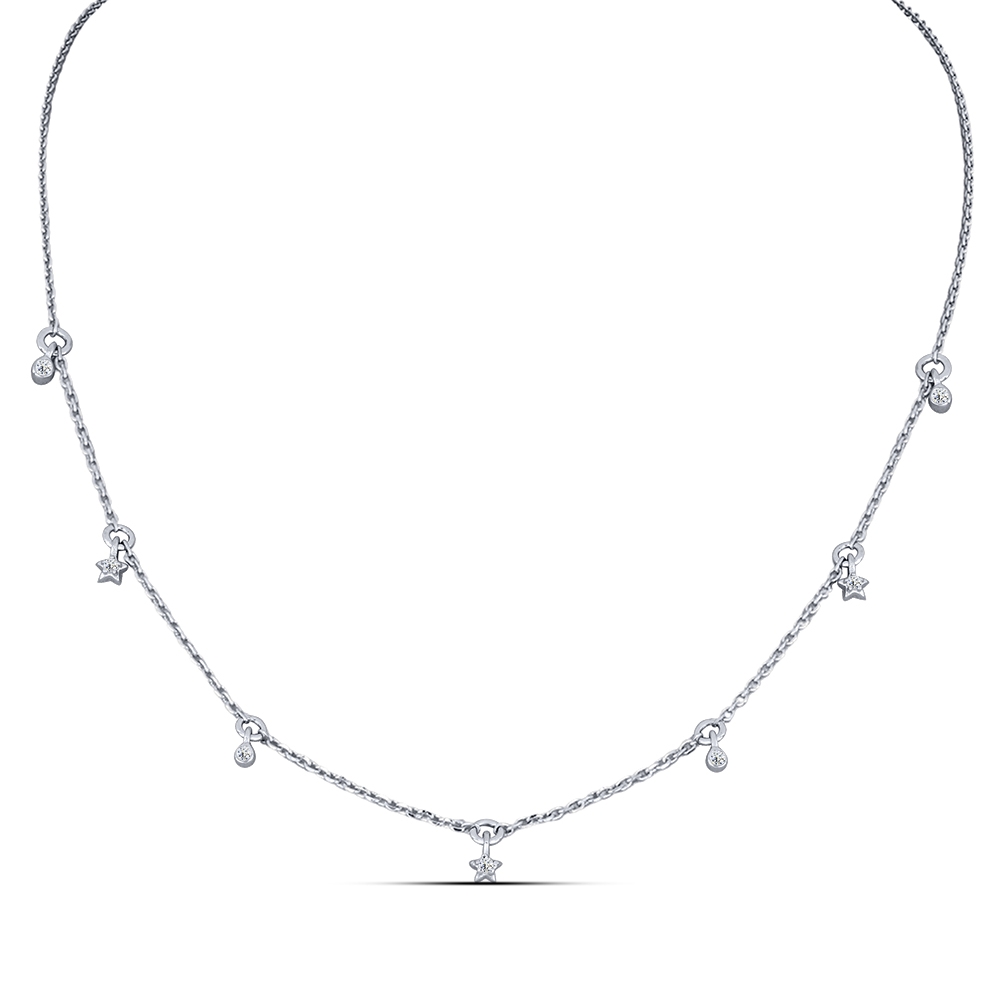 Colier din argint  cu pietre Cubic Zirconia Incolor