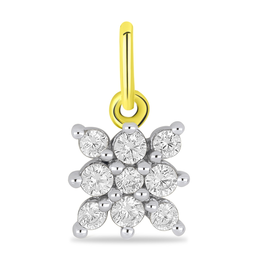Pandantiv din aur galben cu pietre Cubic Zirconia Incolor