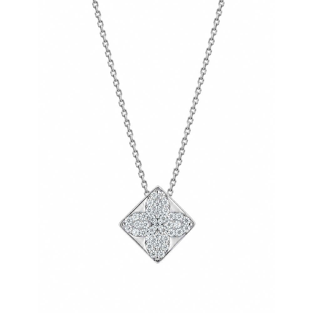 Colier din aur alb cu Cubic Zirconia Incolor