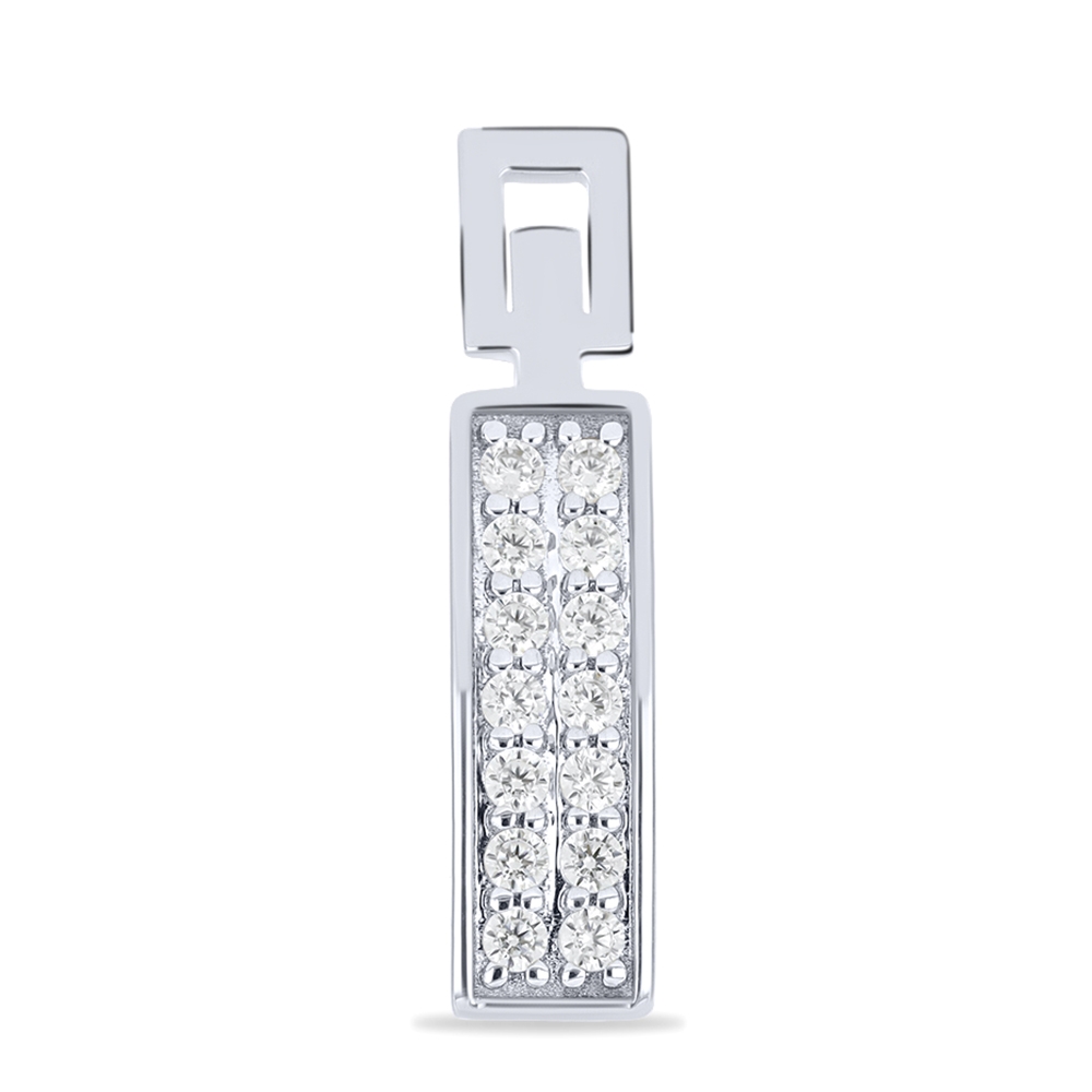 Pandantiv din aur alb cu pietre Cubic Zirconia Incolor