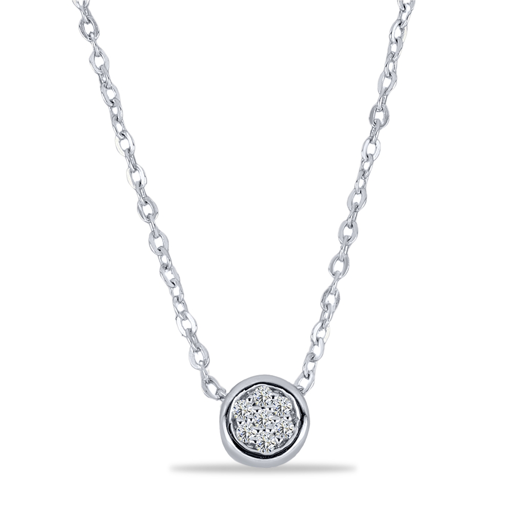 Colier din argint  cu pietre Diamant