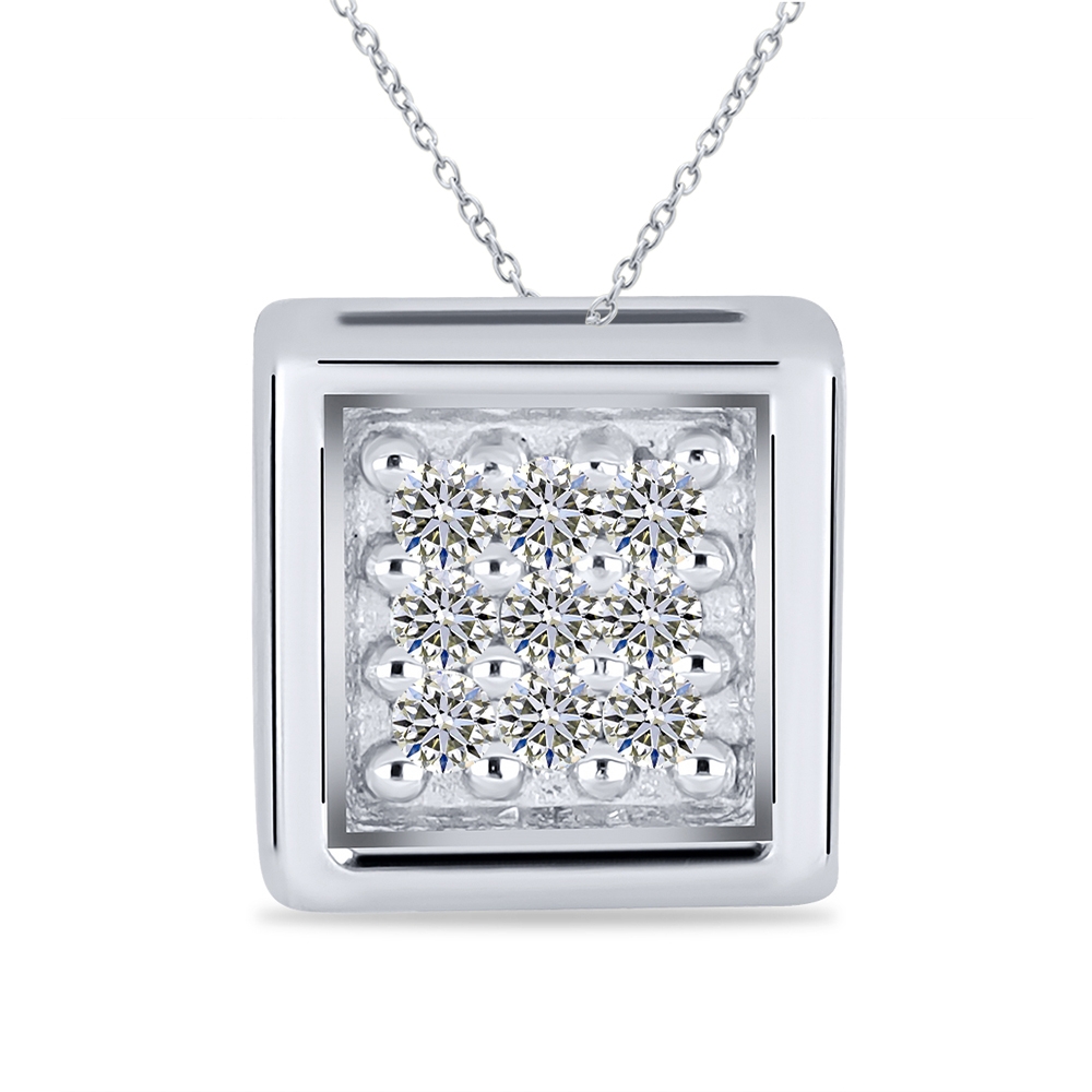 Colier din argint  cu pietre Diamant