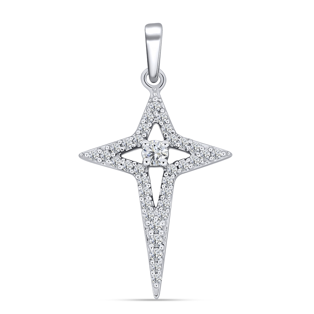 Pandantiv din argint  cu pietre Cubic Zirconia Incolor