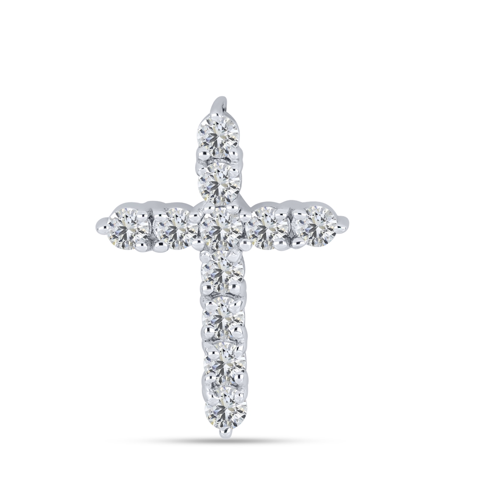 Cruce din argint  cu pietre Cubic Zirconia Incolor