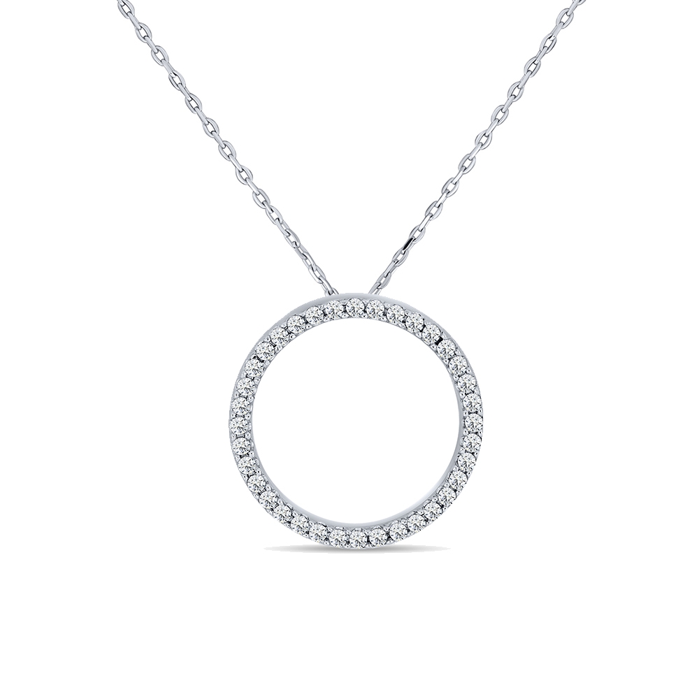 Colier din argint  cu pietre Cubic Zirconia Incolor