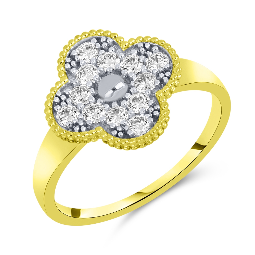 Inel din aur galben cu pietre Cubic Zirconia Incolor