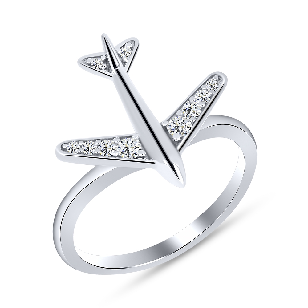 Inel din argint  cu pietre Cubic Zirconia Incolor