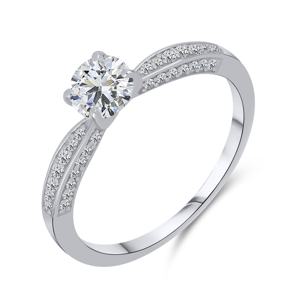 Inel din argint  cu pietre Cubic Zirconia Incolor