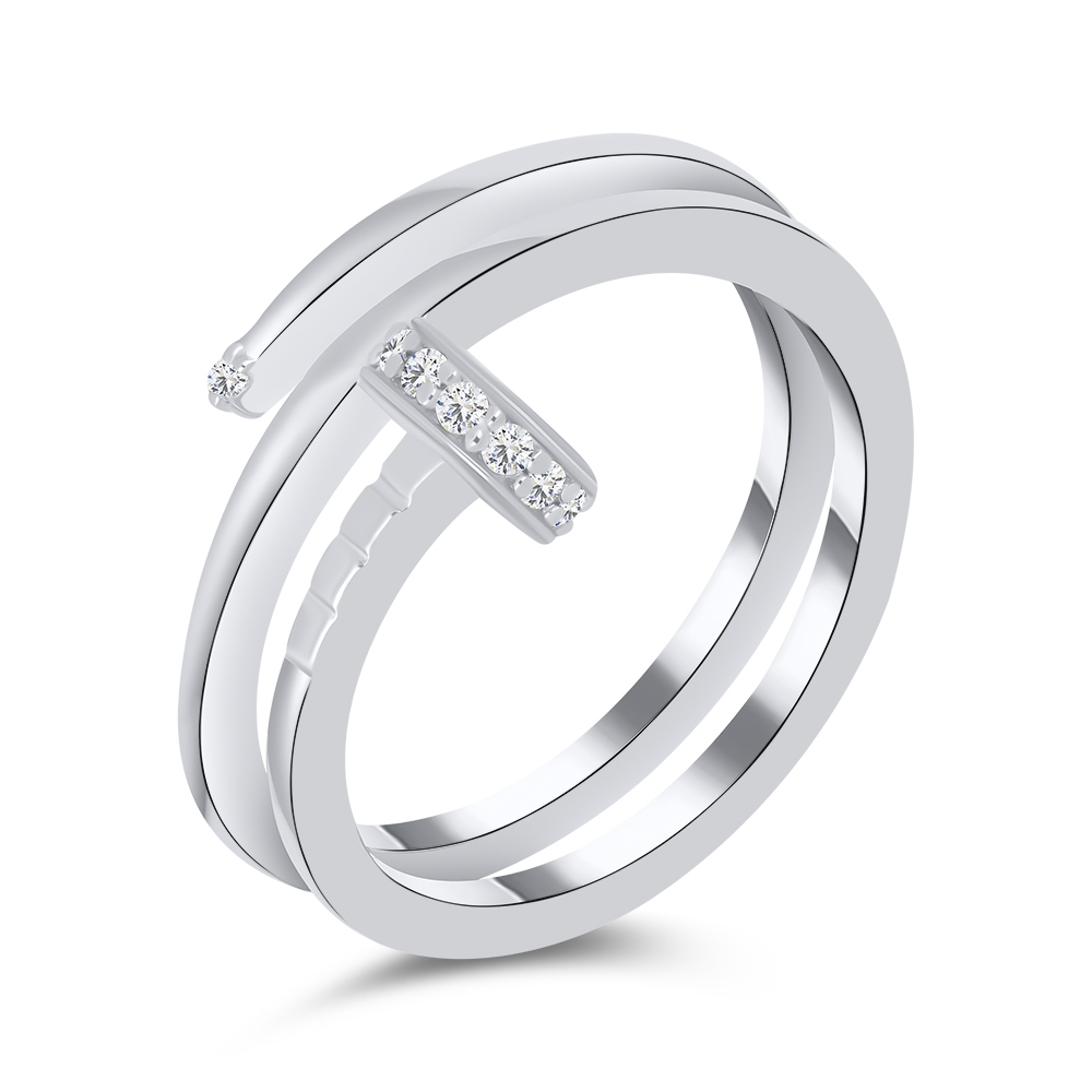 Inel din argint  cu pietre Cubic Zirconia Incolor