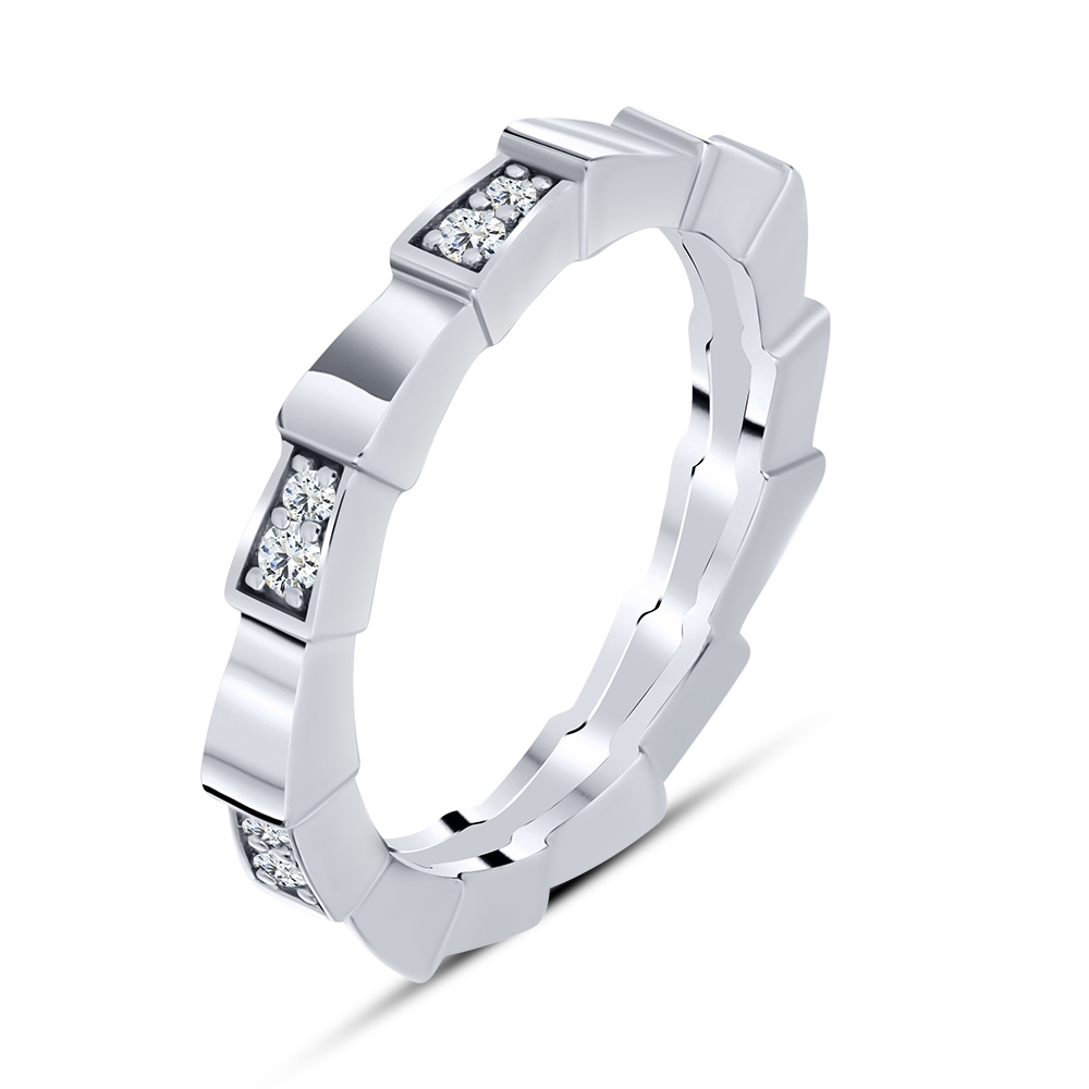 Inel din argint  cu pietre Cubic Zirconia Incolor