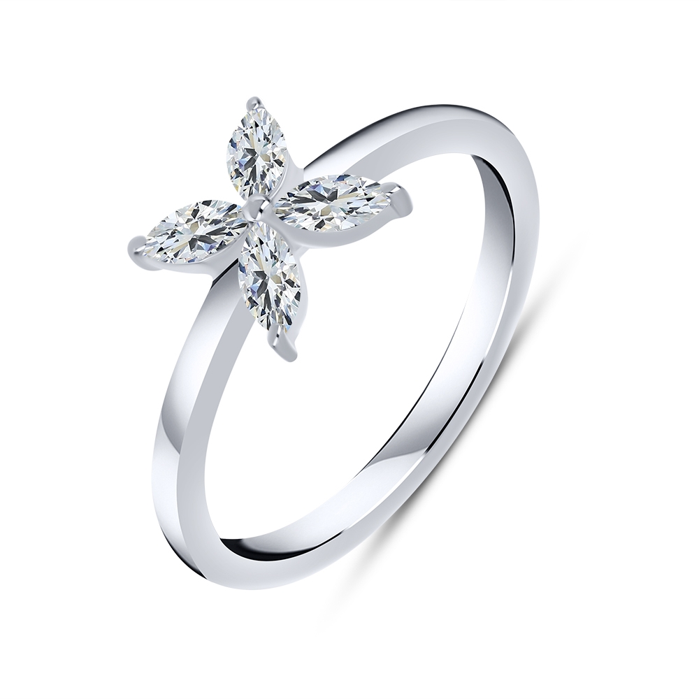 Inel din argint  cu pietre Cubic Zirconia Incolor