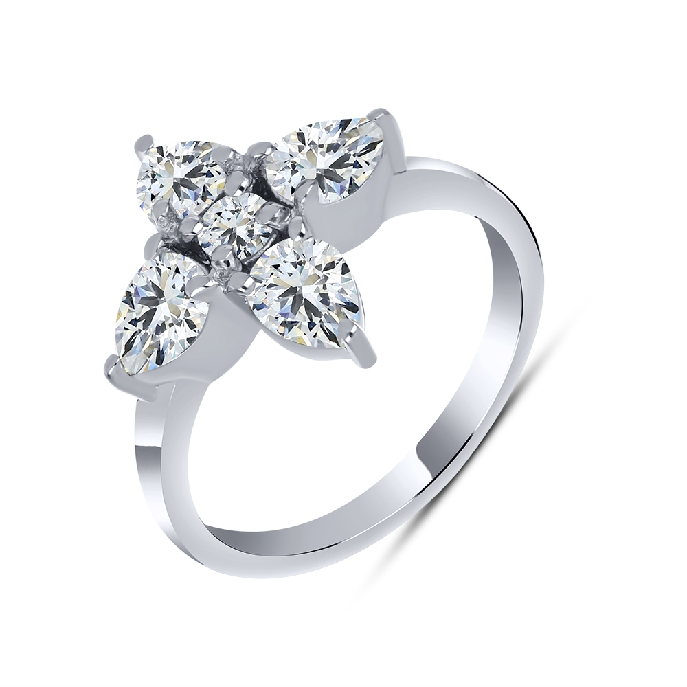 Inel din argint  cu pietre Cubic Zirconia Incolor