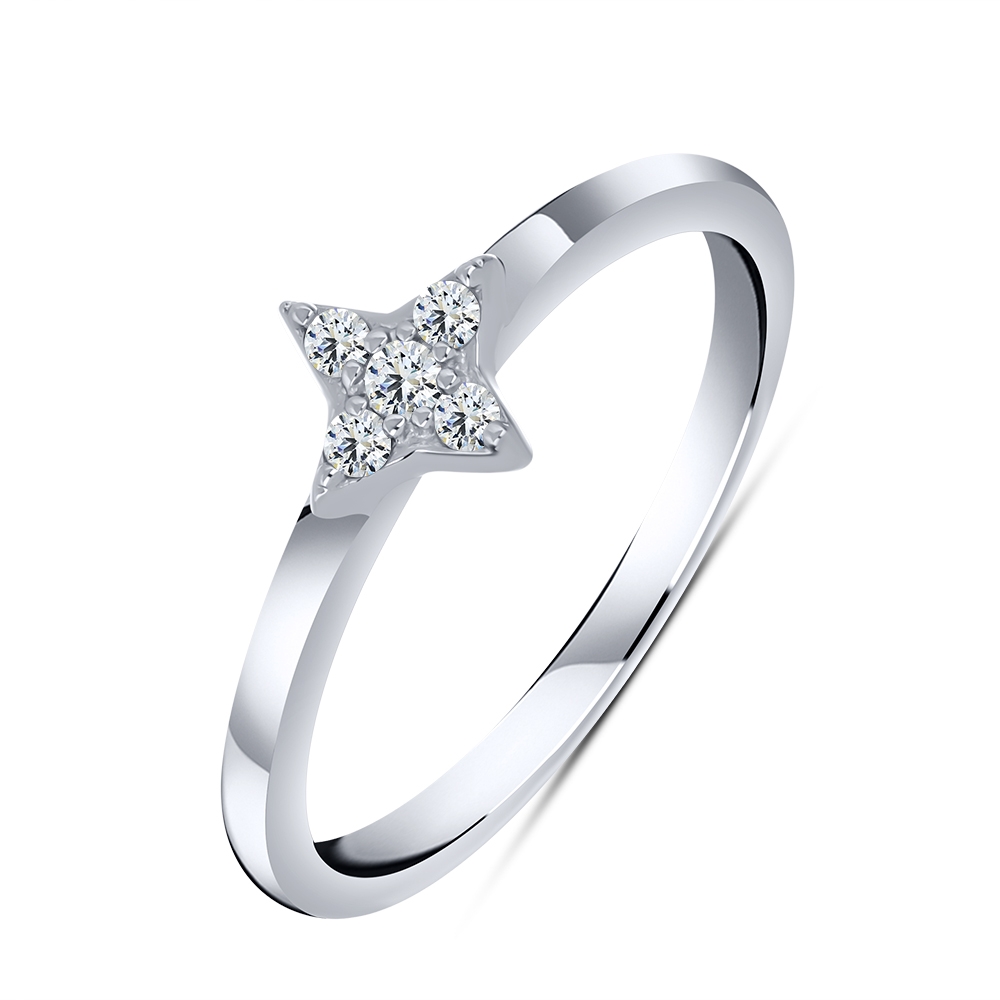 Inel din argint  cu pietre Cubic Zirconia Incolor