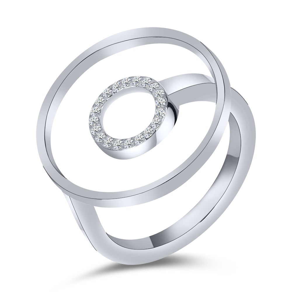 Inel din argint  cu pietre Cubic Zirconia Incolor