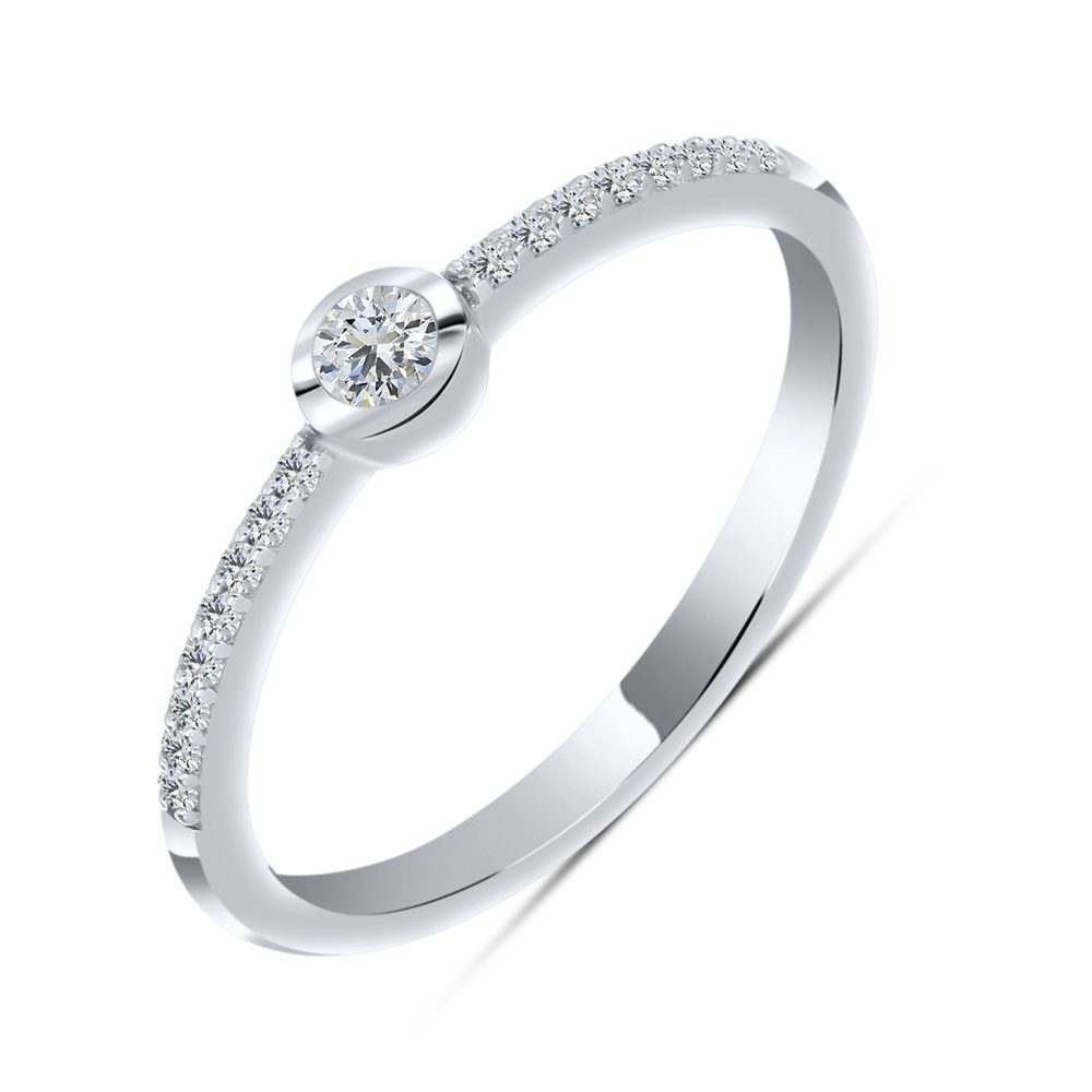 Inel din argint  cu pietre Cubic Zirconia Incolor