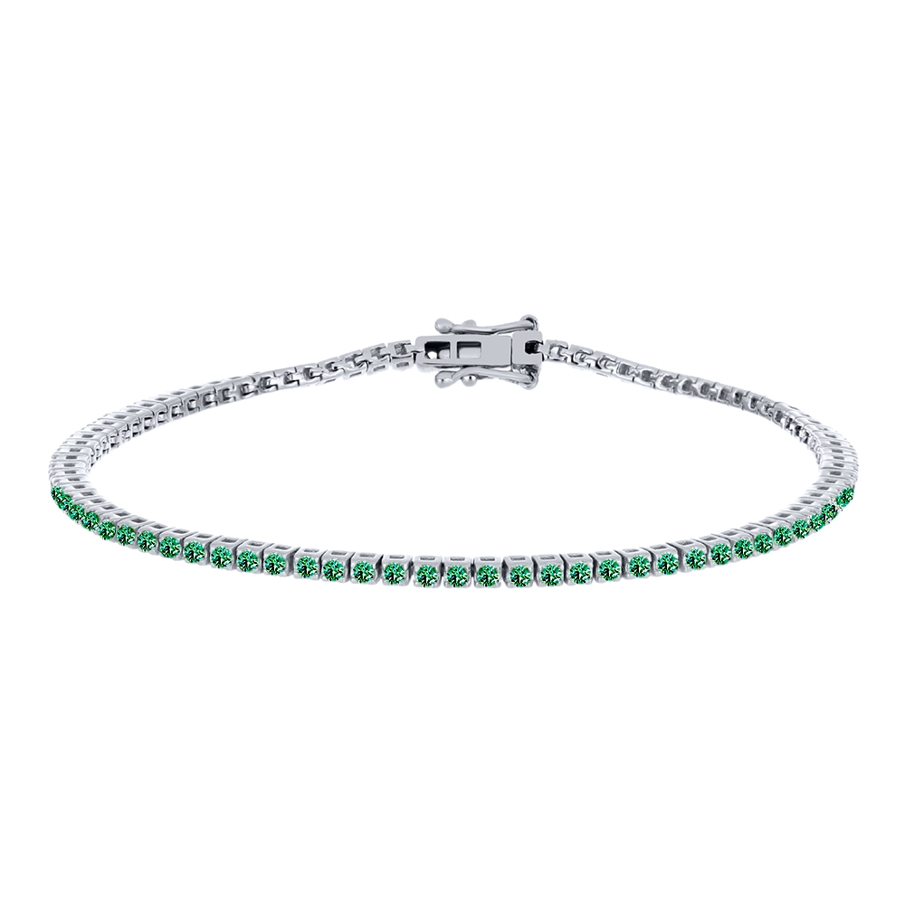 Brățară din argint  cu pietre Cubic Zirconia Verde