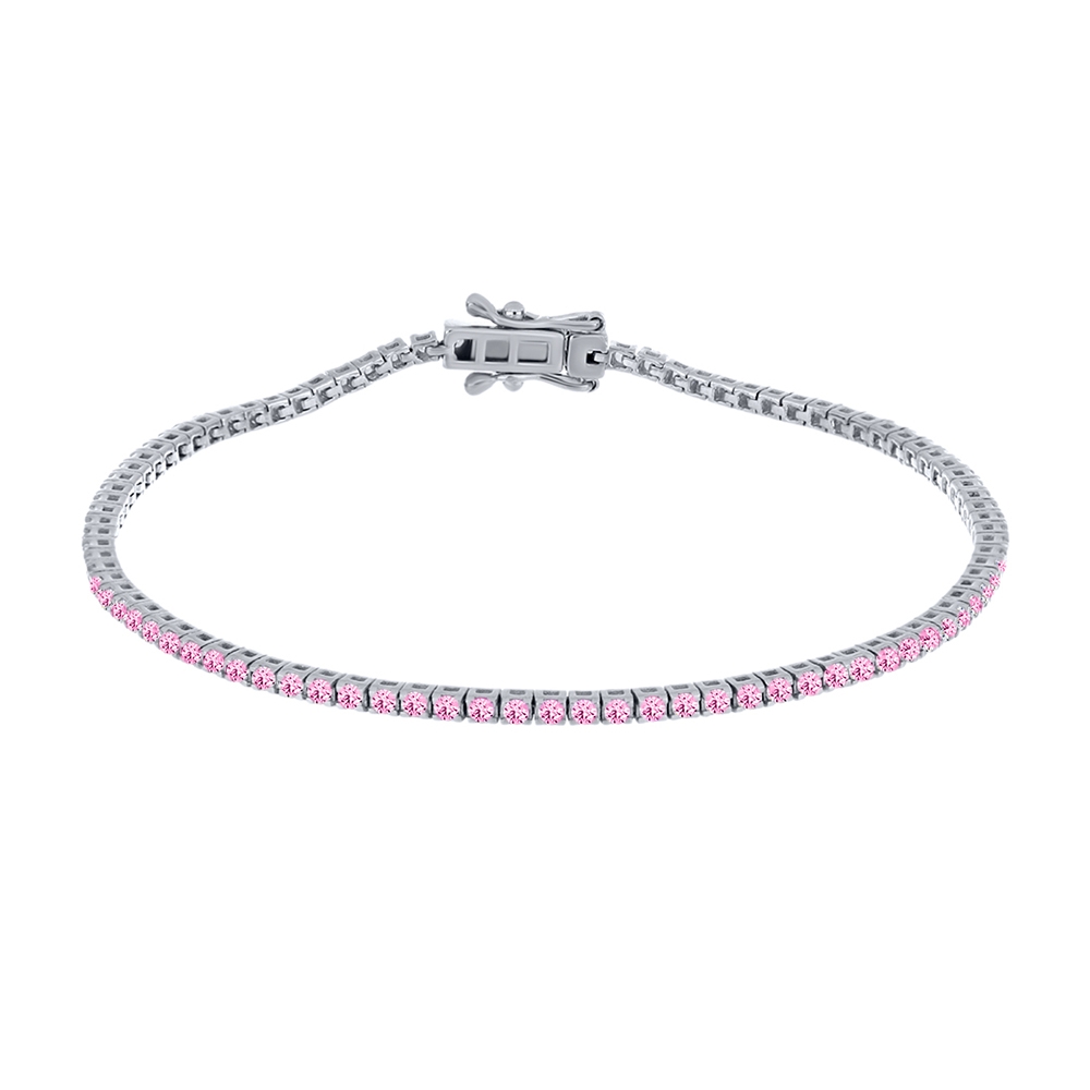 Brățară din argint  cu pietre Cubic Zirconia Roz