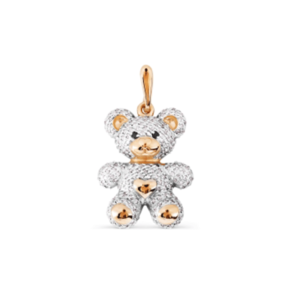 Pandantiv din aur roșu cu pietre Cubic Zirconia Incolor