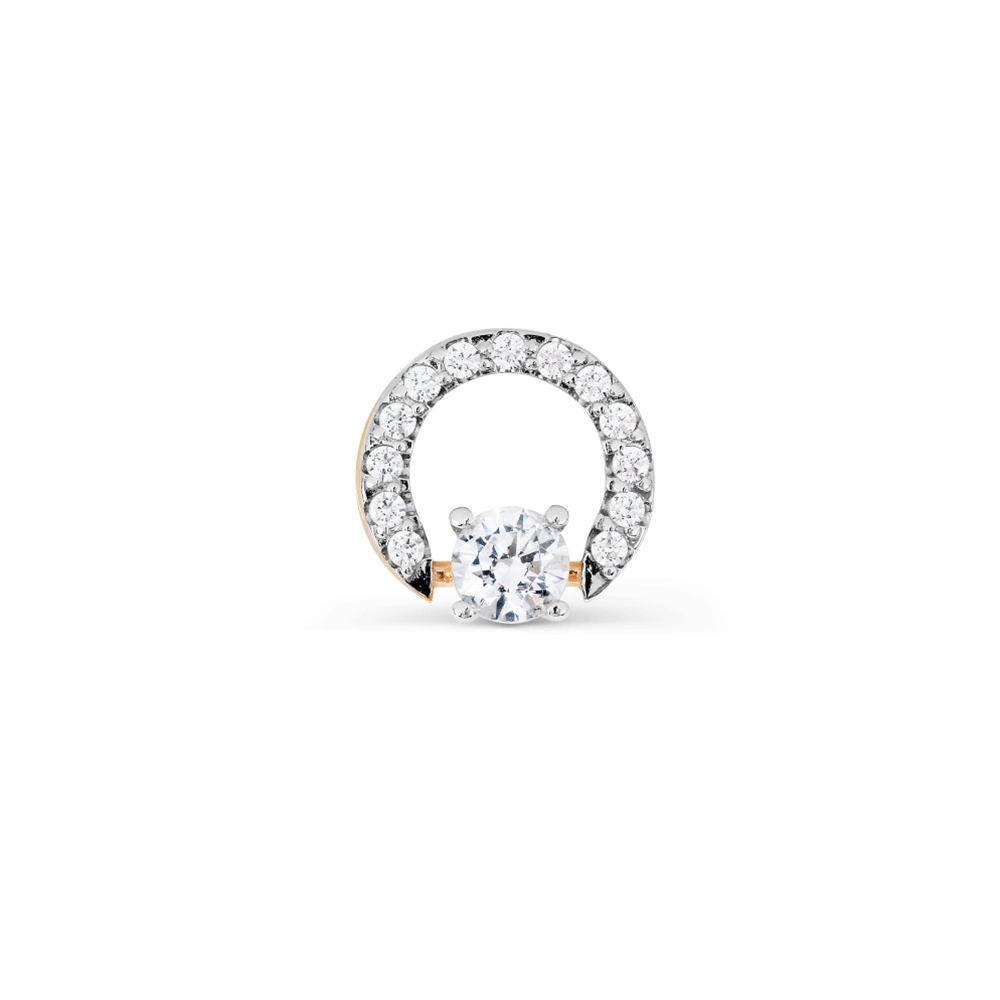 Pandantiv din aur roșu cu pietre Cubic Zirconia Incolor