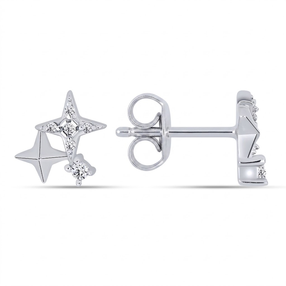 Cercei din argint cu Cubic Zirconia Incolor