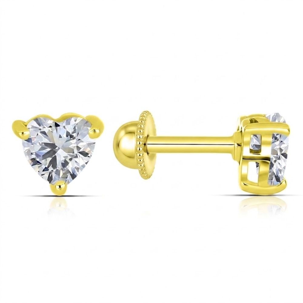 Cercei din aur galben cu Cubic Zirconia Incolor