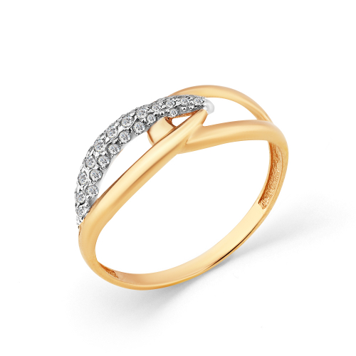 Inel din aur roșu cu pietre Cubic zirconia