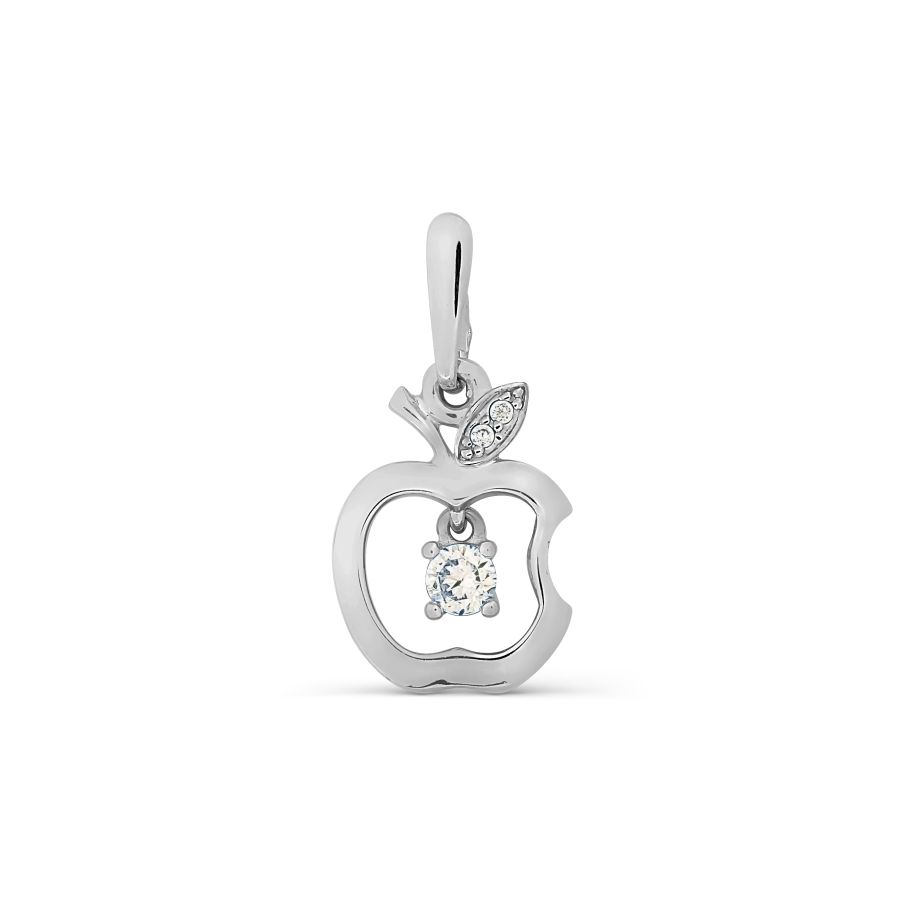 Pandantiv din aur alb cu pietre Cubic Zirconia Incolor