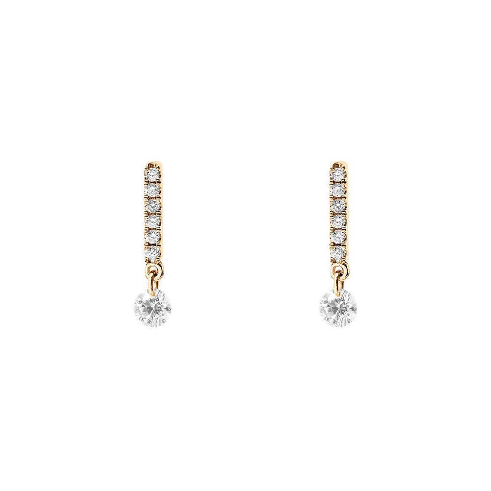 Cercei Pusete din aur galben cu pietre Diamant
