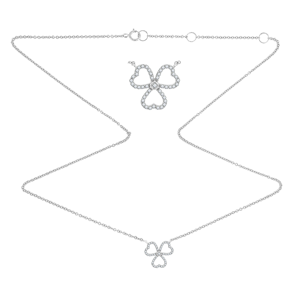 Colier din aur alb cu pietre Diamant