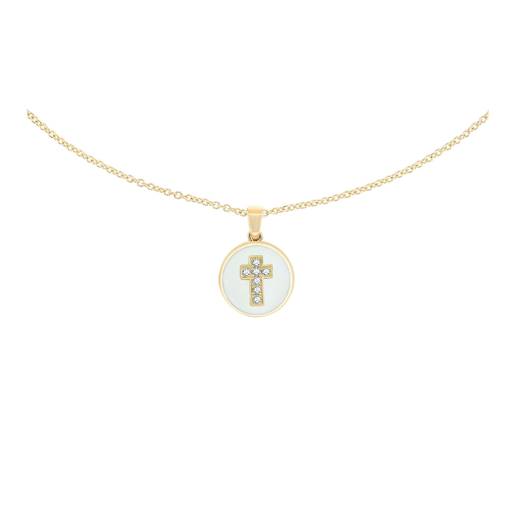 Colier din aur galben cu pietre Diamant, Finift