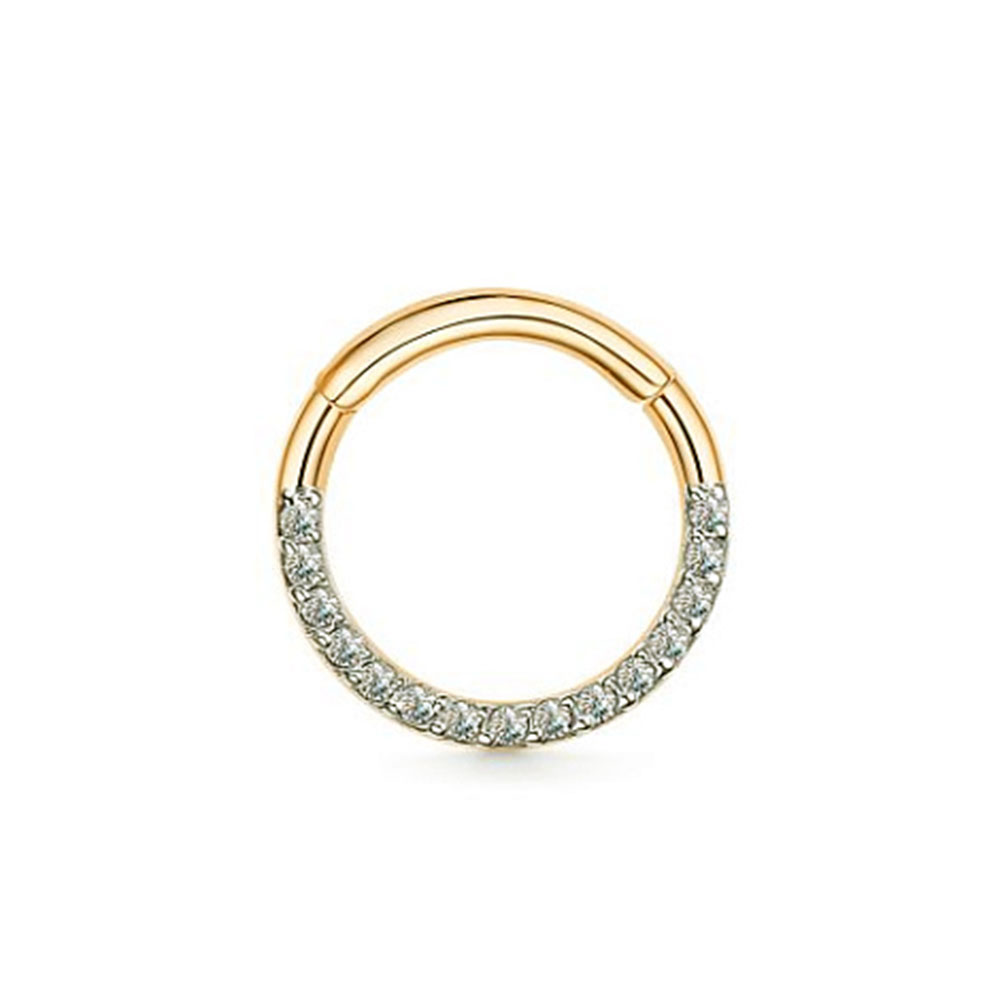 Piercing din aur galben cu pietre Diamant