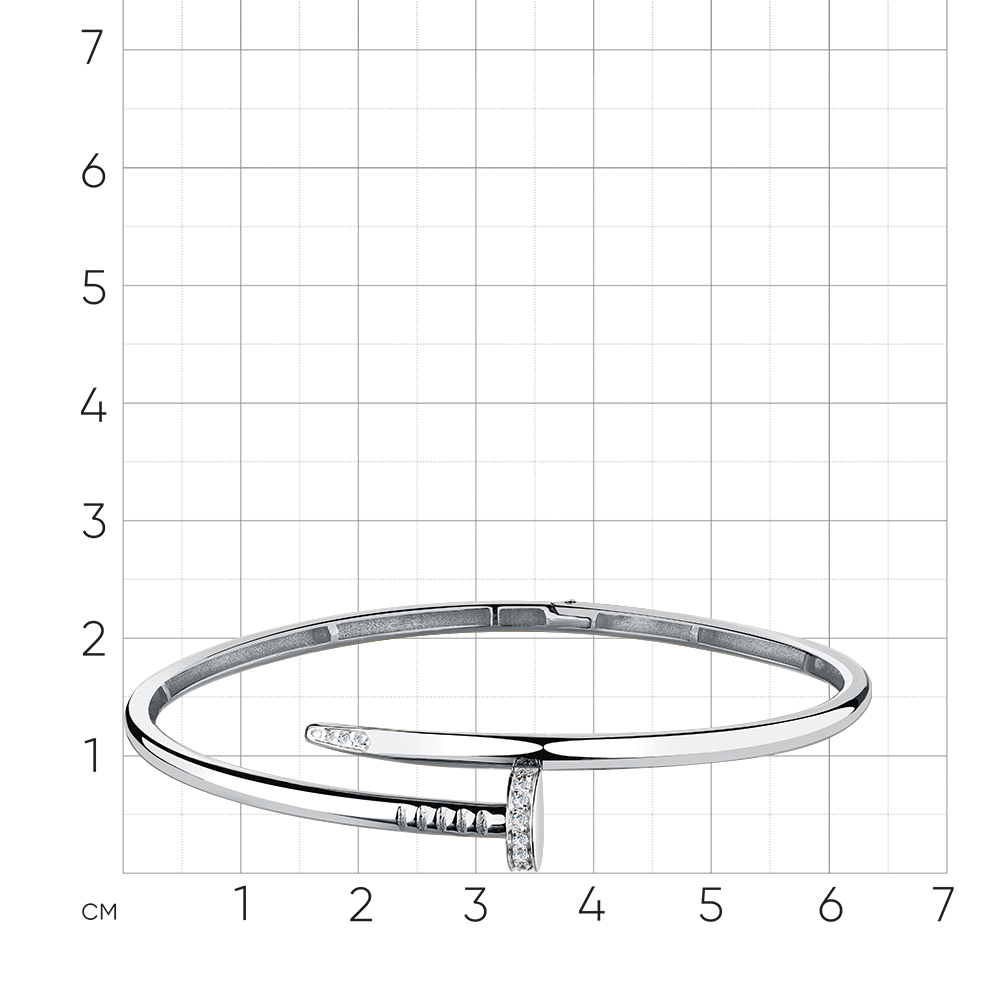 Brățară din aur alb cu pietre Cubic Zirconia Incolor
