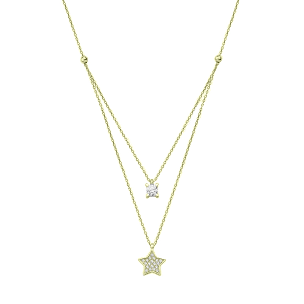 Colier din aur galben cu pietre Cubic Zirconia Incolor