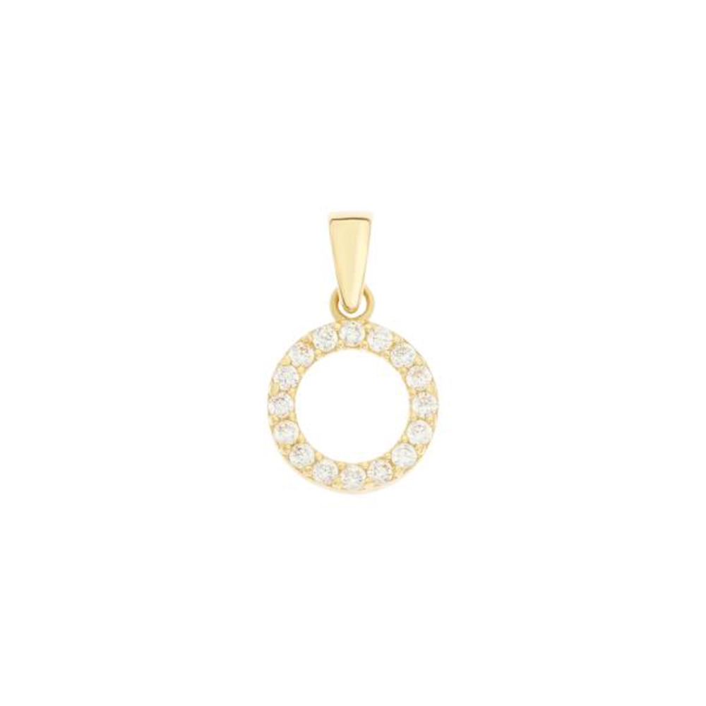 Pandantiv din aur galben cu pietre Cubic Zirconia Incolor