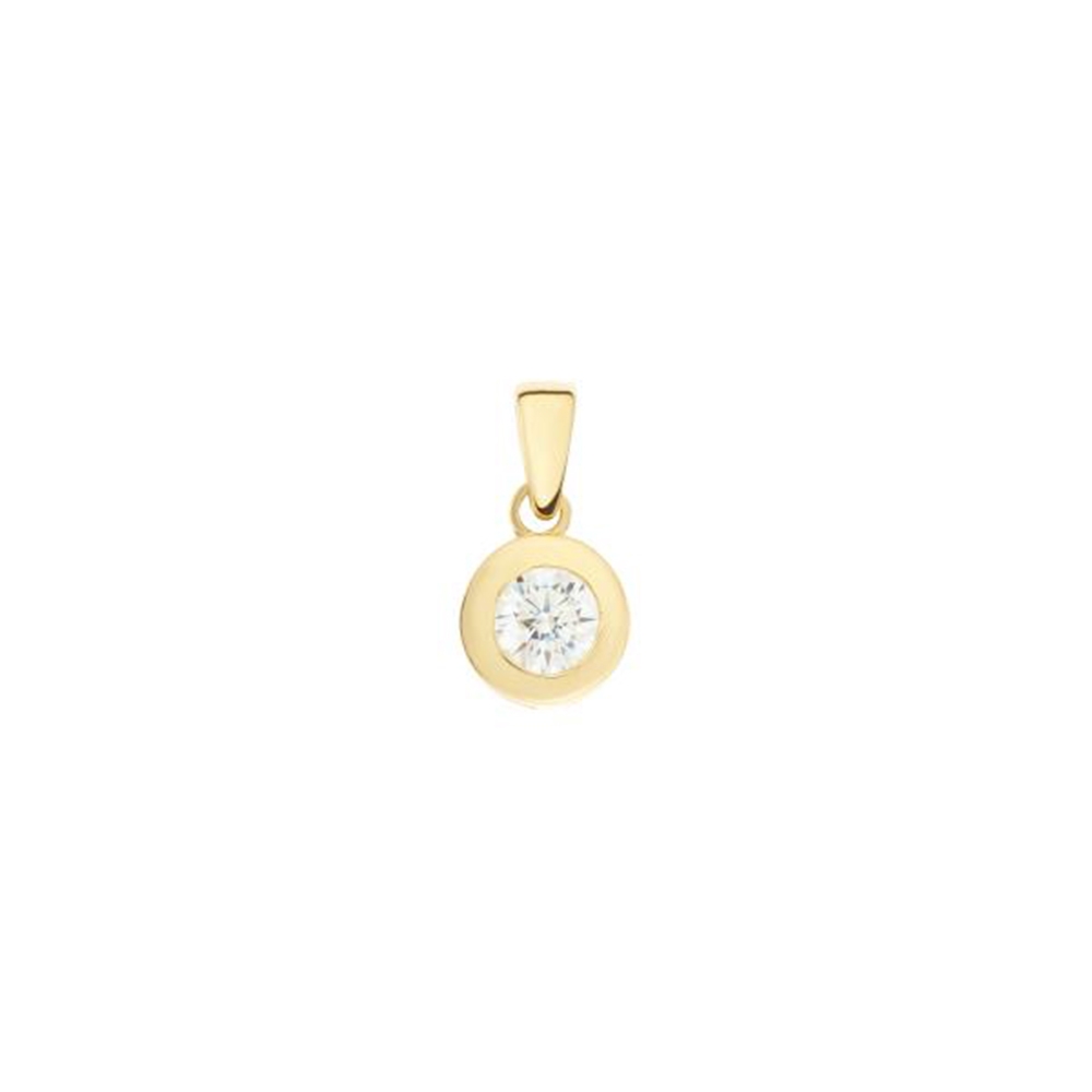 Pandantiv din aur galben cu pietre Cubic Zirconia Incolor