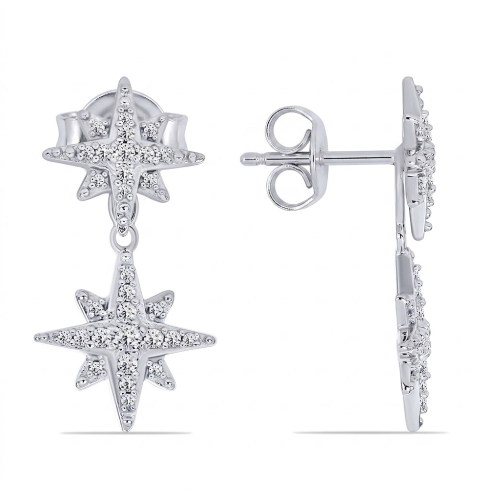 Cercei din argint cu Cubic Zirconia Incolor