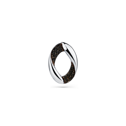 Pandantiv din aur alb cu pietre Cubic Zirconia Negru