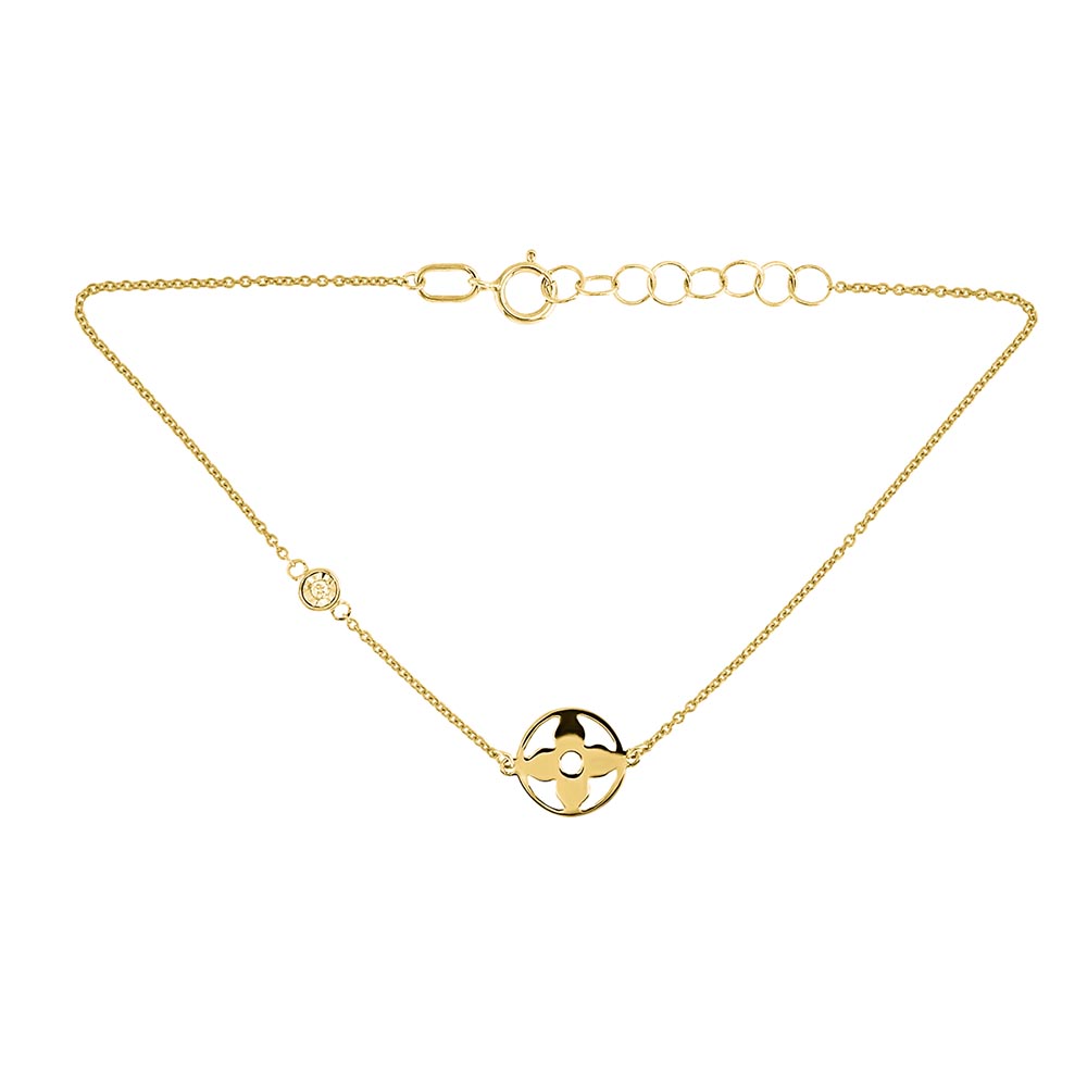 Brățară din aur alb și galben cu pietre Diamant