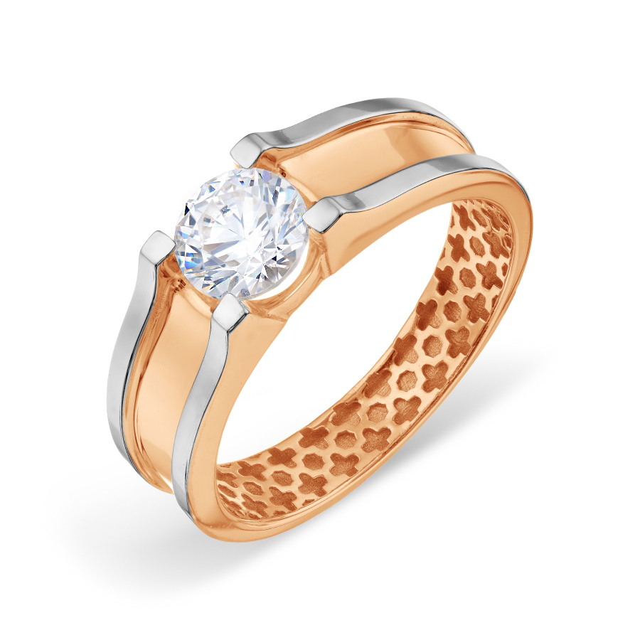 Inel din aur roșu cu pietre Cubic zirconia
